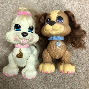 Vtg Fisher Price Adorable White Dog & Brown Dog